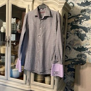 Robert Graham men’s Long Sleeved French Cuff Dress Shirt 17 L/XL